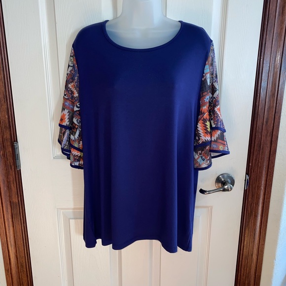 Back In The Saddle Women’s Naomi Ikat Sleeves Top Size XL - Picture 7 of 9
